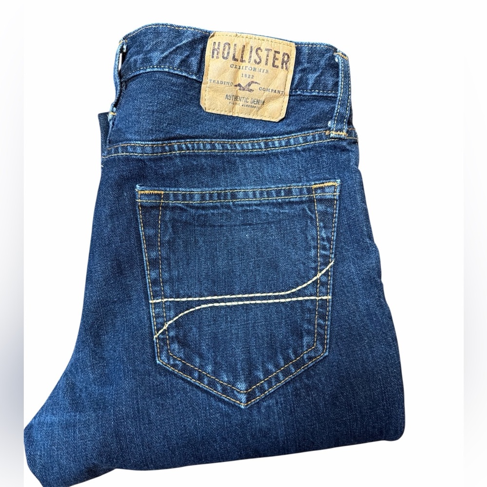 Hollister Men’s Y2K Slim Straight Jeans 31x32 Dark Wash Button Fly